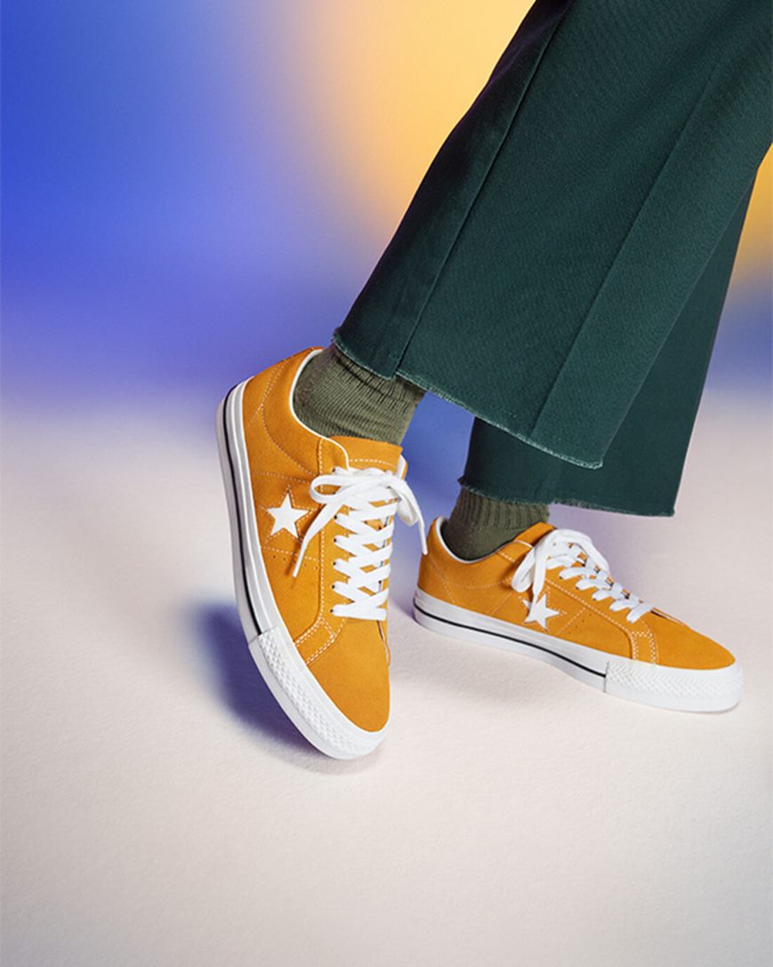 Skate Topanky Converse One Star Pro Damske Zlate Oranžové Biele Čierne | SK PEQHL2